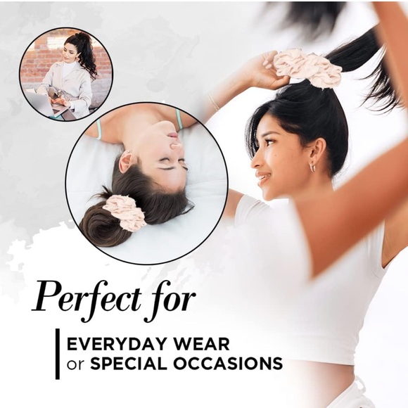 Kitsch Satin Brunch Scrunchie Softer than Silk Scrunchies for Hair(Frayed Black) - Picture 12 of 12